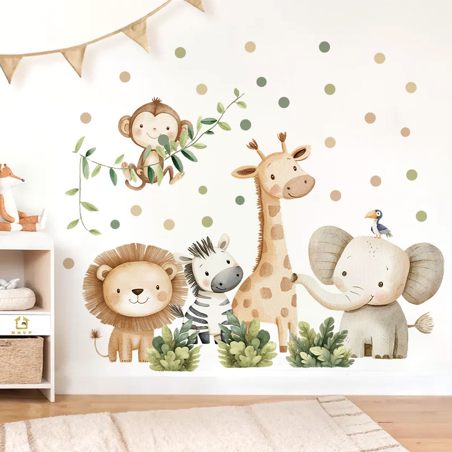 Baby Nursery Decor Boy - Naklejki ścienne Boho Las Zwierzęta do
