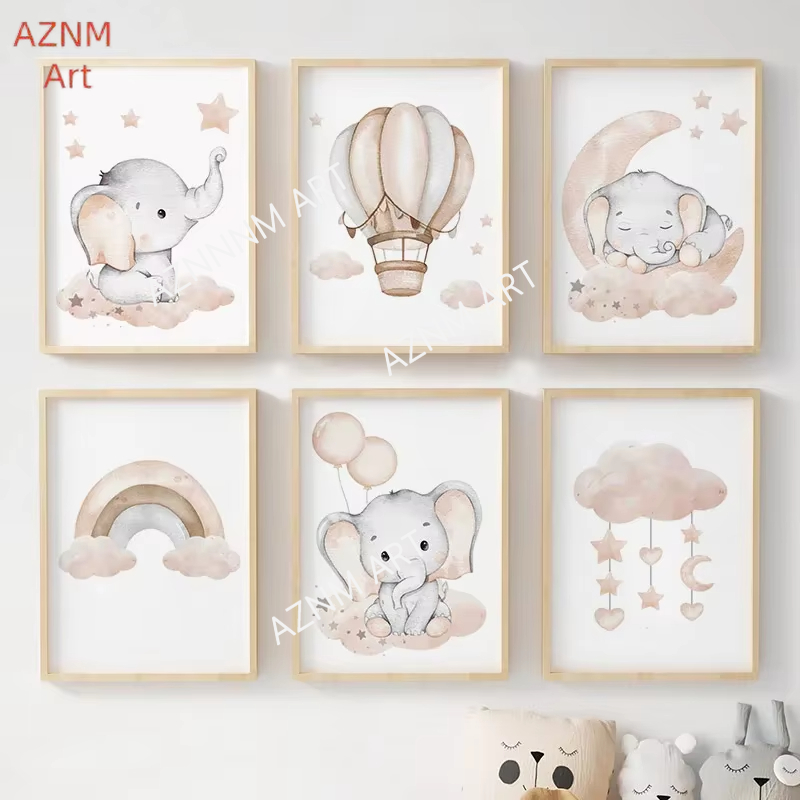 Baby Nursery Pictures - Plakaty dla dzieci z motywem słonia,