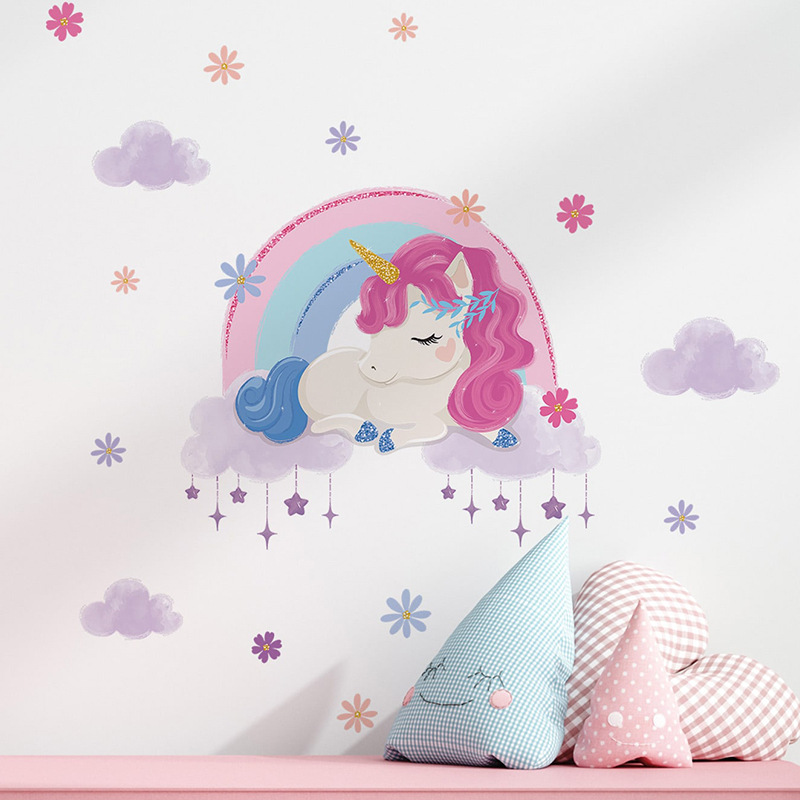 Baby Unicorn Nursery - Cartoon Cute Unicorn Luminous Wall Stickers