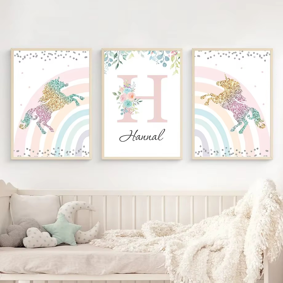 Baby Unicorn Nursery - Kawaii Mermaid Angel Girl Unicorn Rainbow