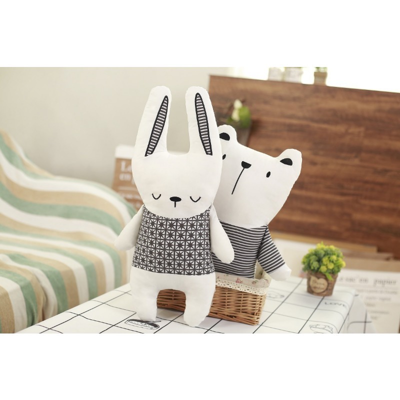 Baby Unicorn Nursery - Bawełniana pluszowa lalka królik, miś, jednorożec,