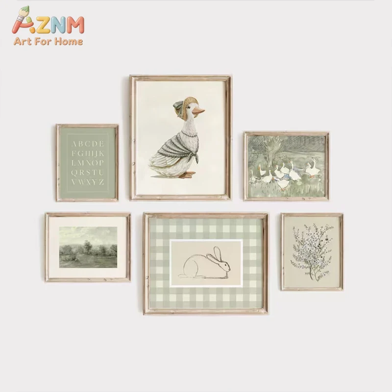 Baby Nursery Vintage Decor - AZNM Vintage Obraz na Płótnie z