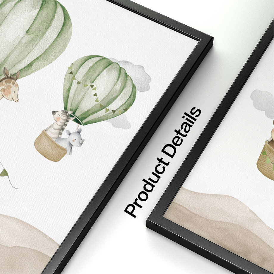 1 szt. bezramowy plakat na płó – Baby Nursery Hot Air Balloon recenzja i cena