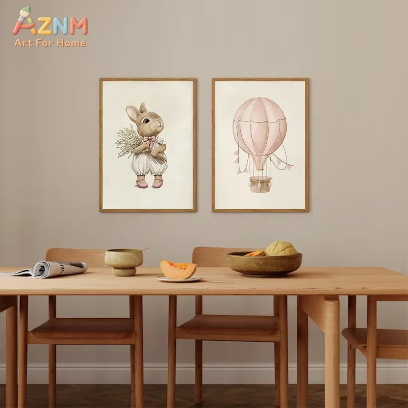 AZNM Boho Królik Balon na ogrz – Baby Nursery Vintage Decor recenzja i cena
