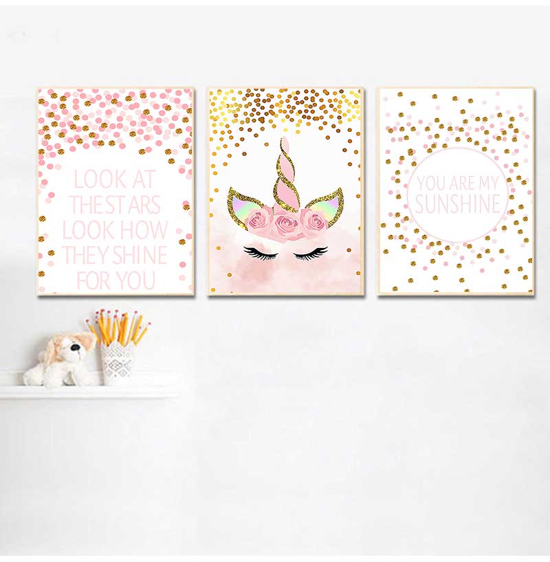 Dekoracyjny obraz do pokoju dz – Baby Unicorn Nursery recenzja i cena