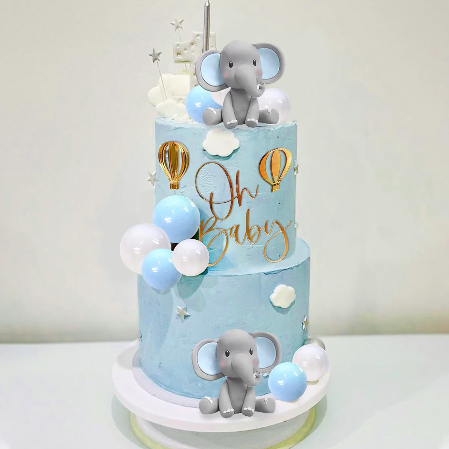 Dekoracja na tort w kształcie  – Baby Nursery Hot Air Balloon recenzja i cena