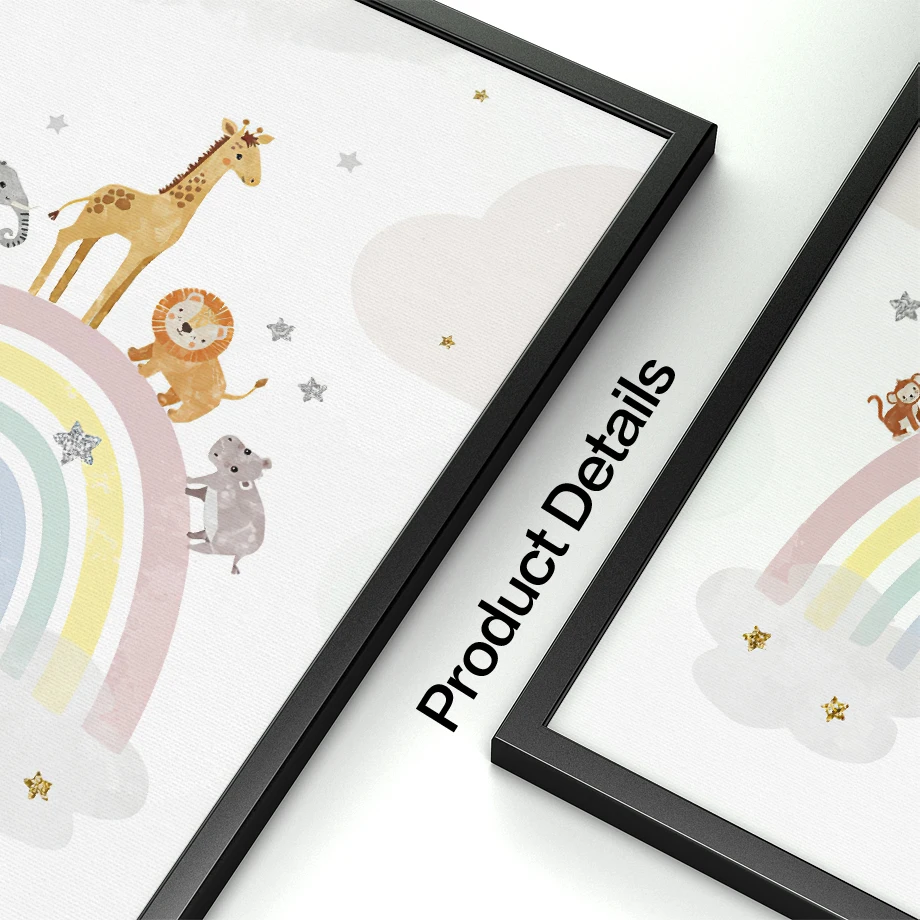 Żyrafa Słoń Balon Słońce Tęcza – Baby Nursery Pictures recenzja i cena