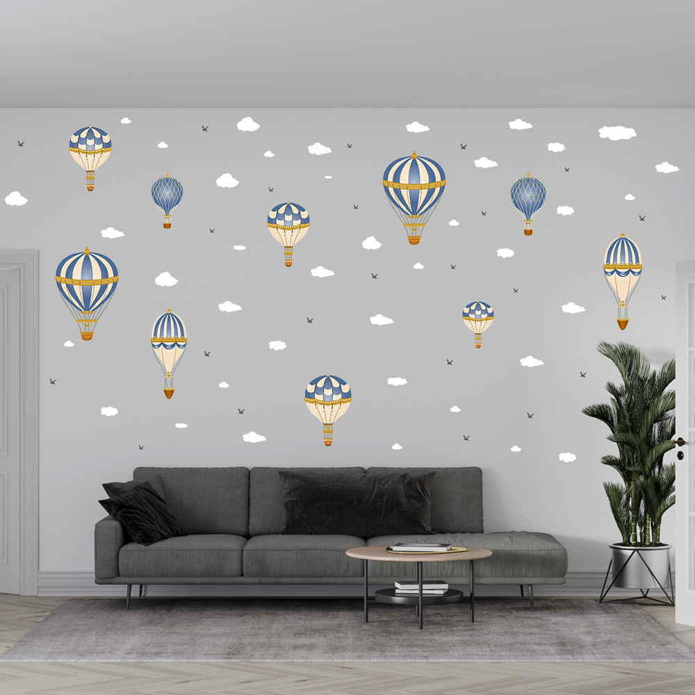 Cartoon Hot Air Balloon Clouds – Baby Nursery Hot Air Balloon recenzja i cena