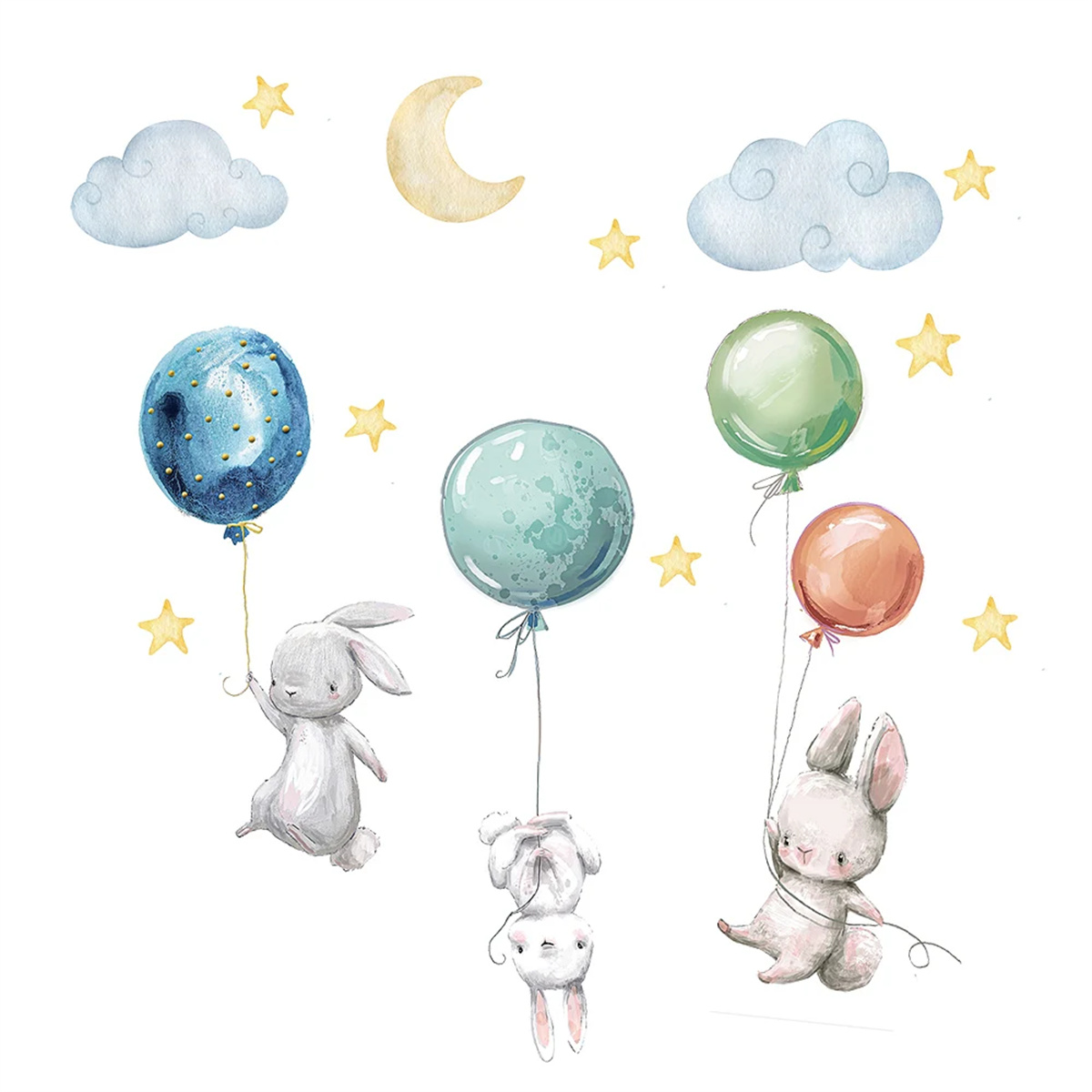 Naklejki ścienne z kreskówkowy – Baby Nursery Hot Air Balloon recenzja i cena