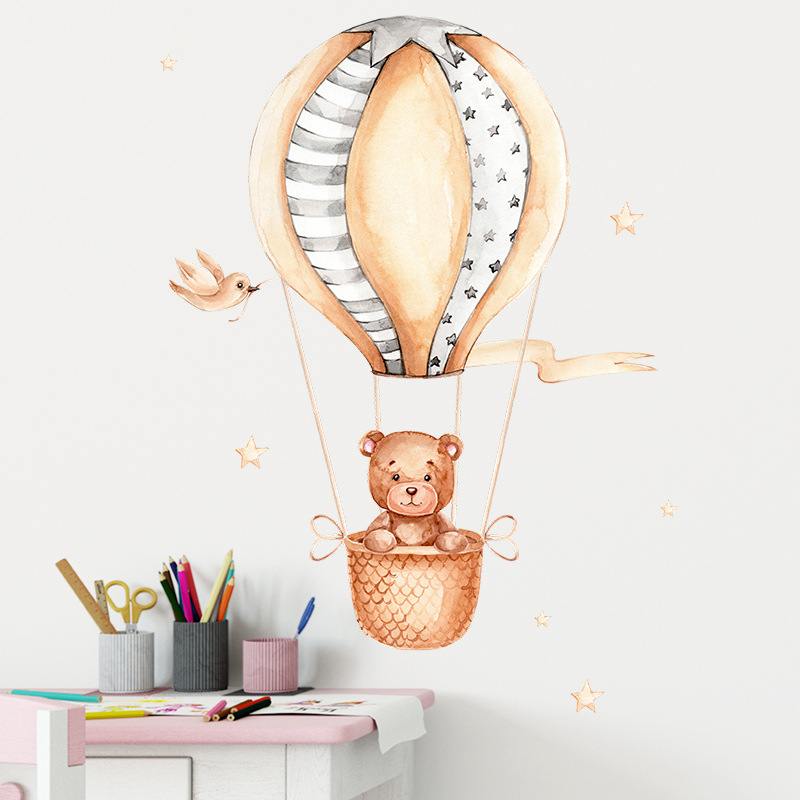Naklejki ścienne Mały Niedźwie – Baby Nursery Hot Air Balloon recenzja i cena