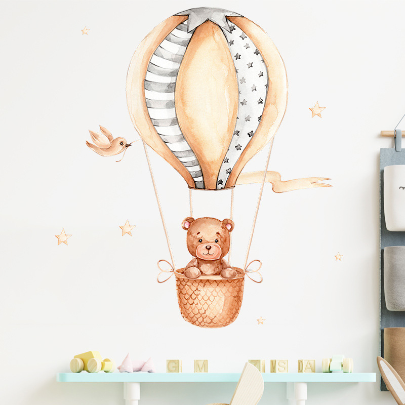 Naklejki ścienne Mały Niedźwie – Baby Nursery Hot Air Balloon recenzja i cena