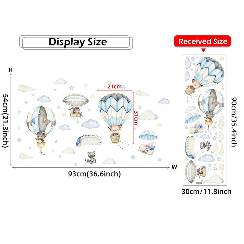 Cartoon Cute Animals Hot Air B – Baby Nursery Hot Air Balloon recenzja i cena