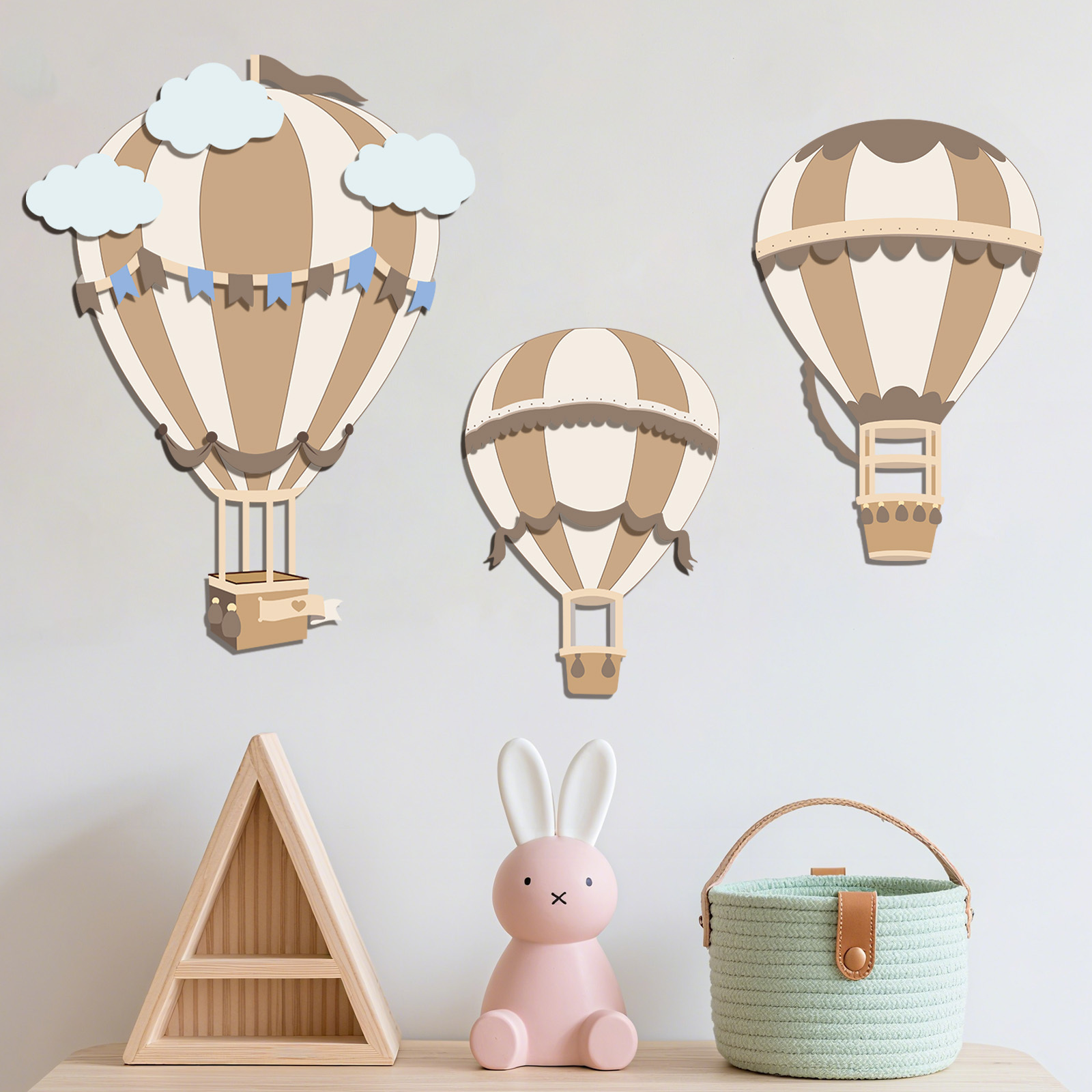 Neutralny drewniany wystrój śc – Baby Nursery Hot Air Balloon recenzja i cena