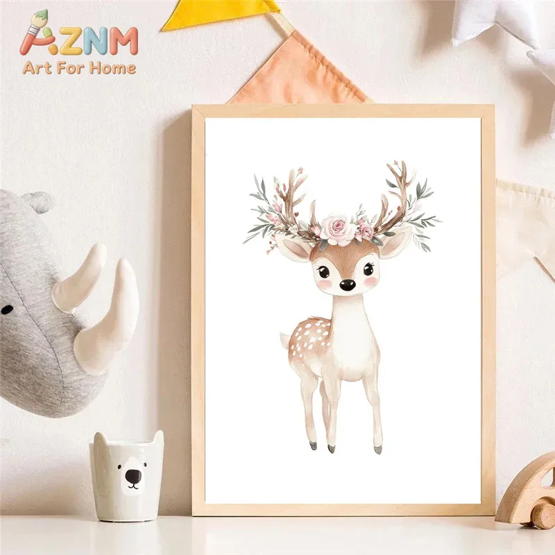 AZNM Akwarelowy Obraz na Płótn – Baby Unicorn Nursery recenzja i cena
