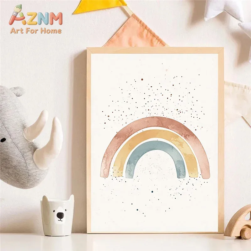 AZNM Akwarelowy Obraz na Płótn – Baby Unicorn Nursery recenzja i cena