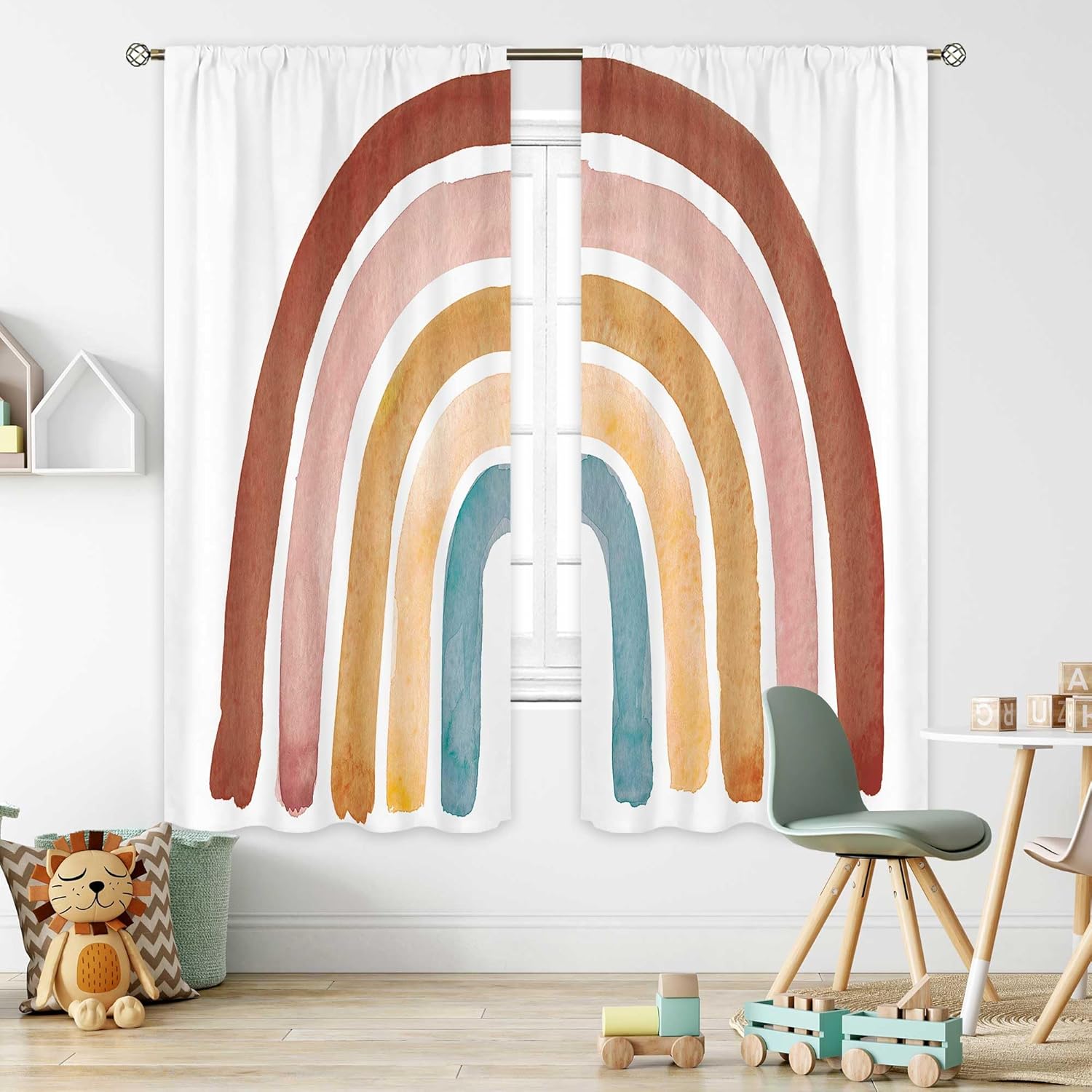 Zasłony w stylu boho z tęczą d – Baby Nursery Vintage Decor recenzja i cena