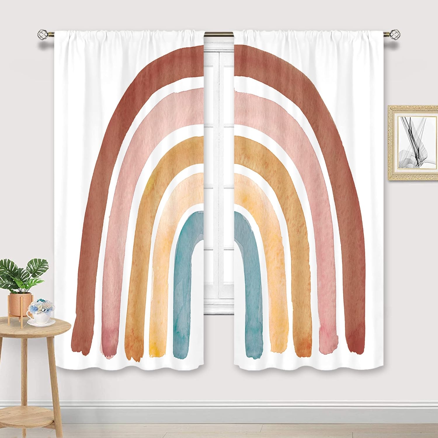 Zasłony w stylu boho z tęczą d – Baby Nursery Vintage Decor recenzja i cena