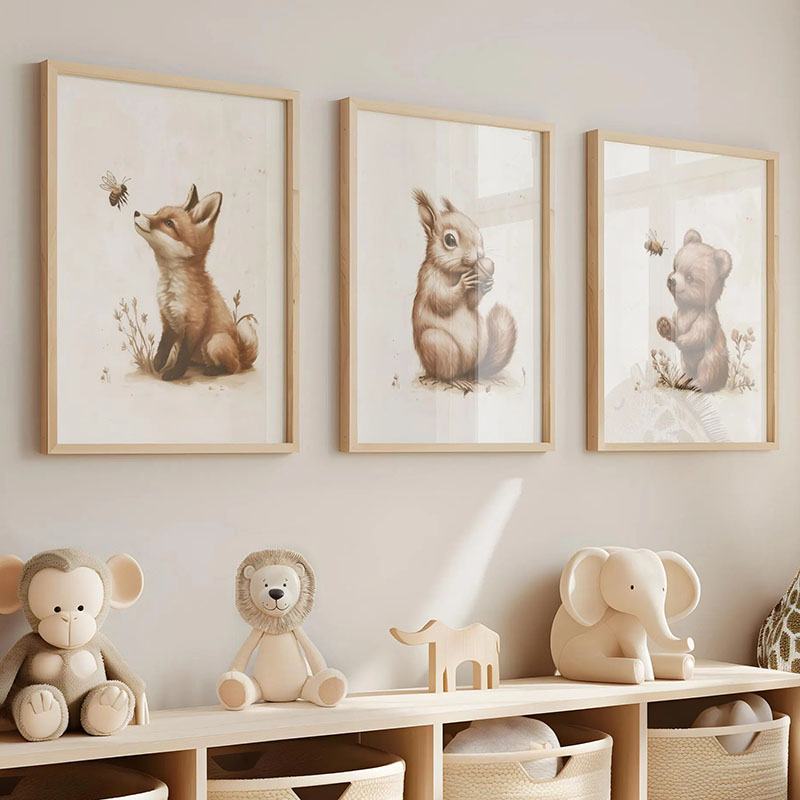 Niedźwiedź Królik Lis Jeleń Wi – Baby Nursery Pictures recenzja i cena